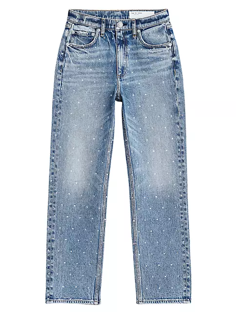 Low Rise Diamond Patchwork Jeans with Side Zip