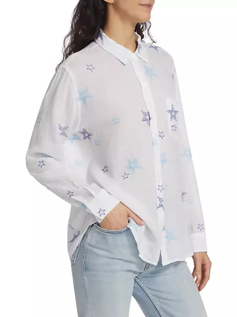 Shop Rails Charli Star-Print Linen-Blend Shirt | Saks Fifth Avenue