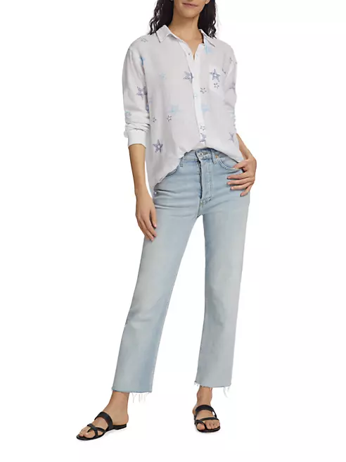 Shop Rails Charli Star-Print Linen-Blend Shirt | Saks Fifth Avenue