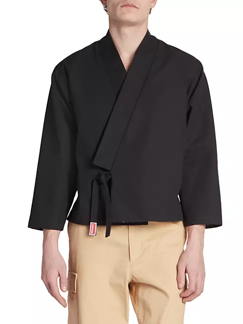Shop Kenzo Kimono Cotton Canvas Jacket | Saks Fifth Avenue