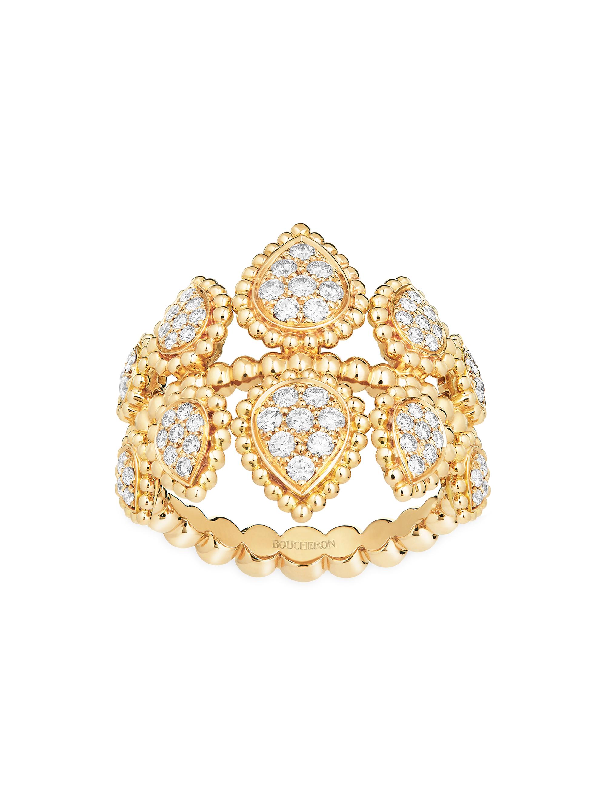 Boucheron Women's Serpent Bohème 18K Yellow Gold & 0.5 TCW Diamond Ring - Yellow Gold