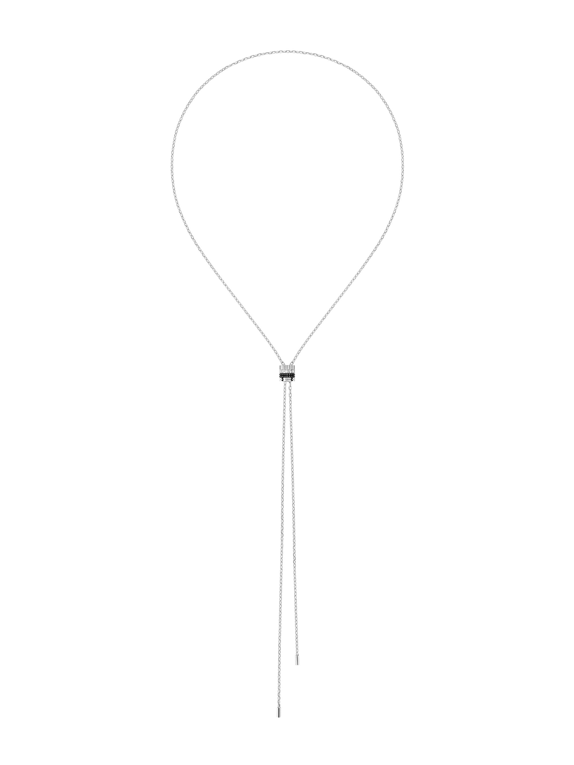 Boucheron Women's Quatre Black Edition 18K White Gold & 0.18 TCW Diamond & PVD Bolo Necklace - White Gold