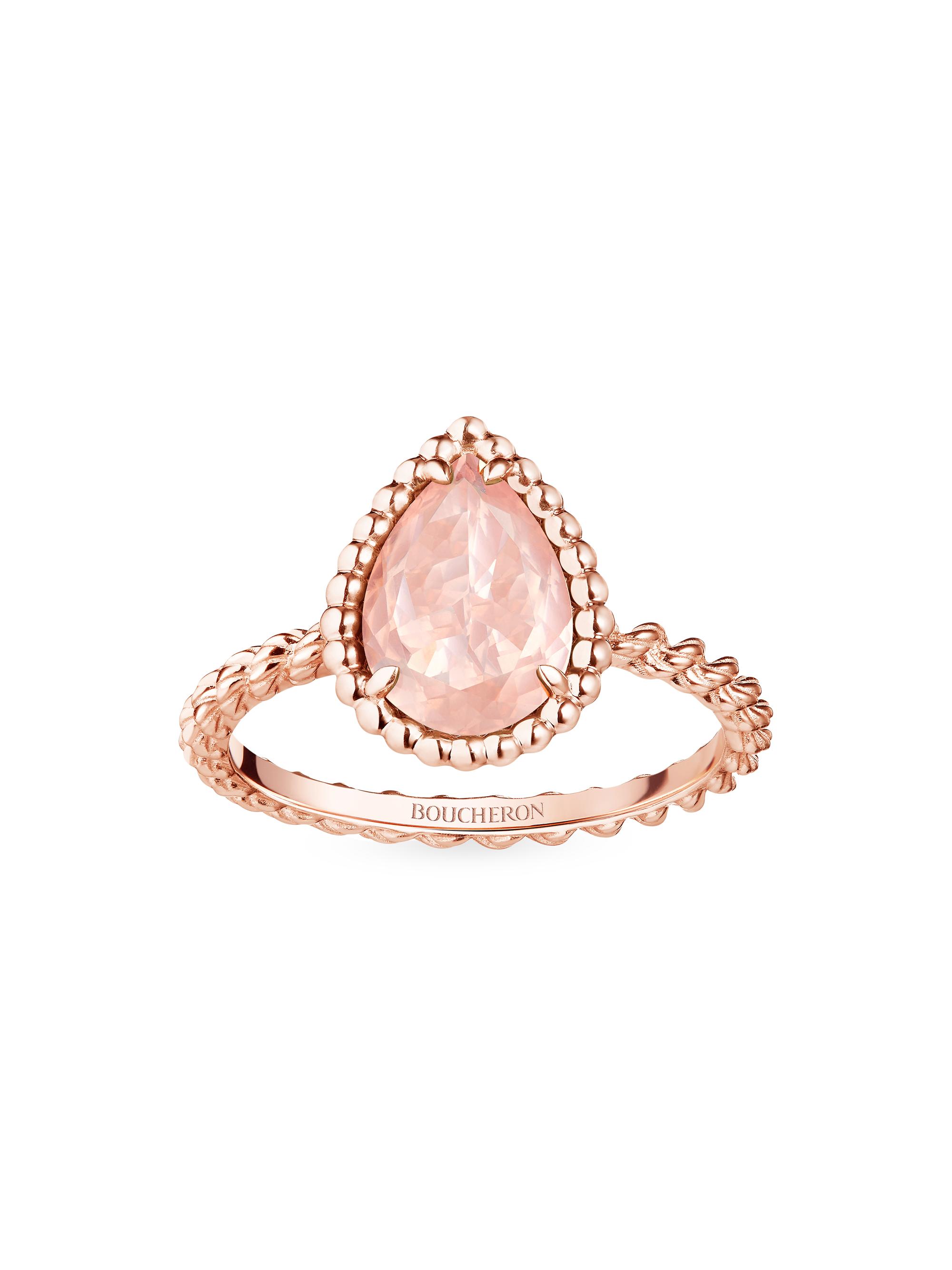 Boucheron Women's Serpent Bohème 18K Rose Gold & Pink Quartz Ring - Rose Gold