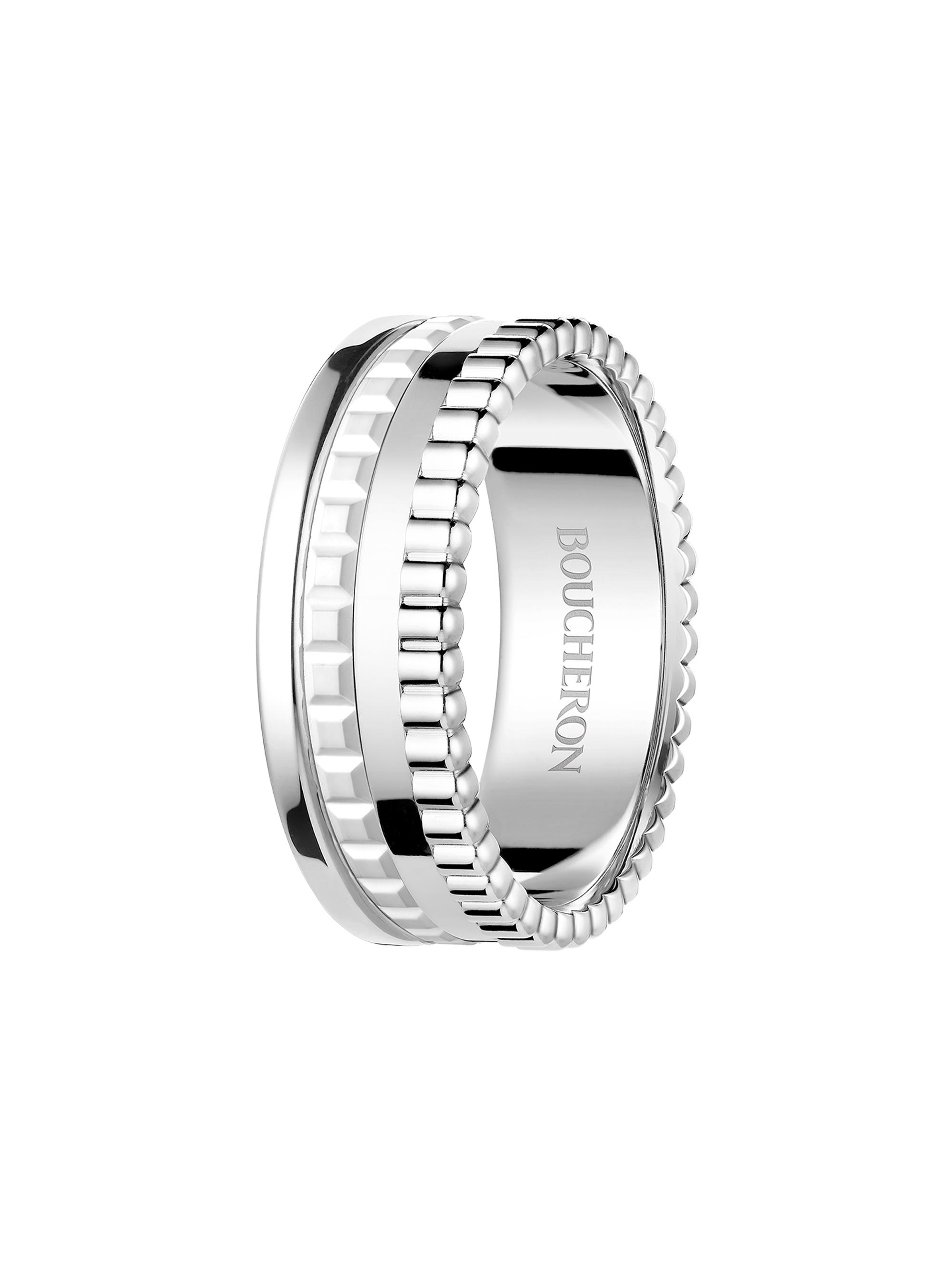 Boucheron Women's Quatre White Edition 18K White Gold & HyCeram Ring - White Gold