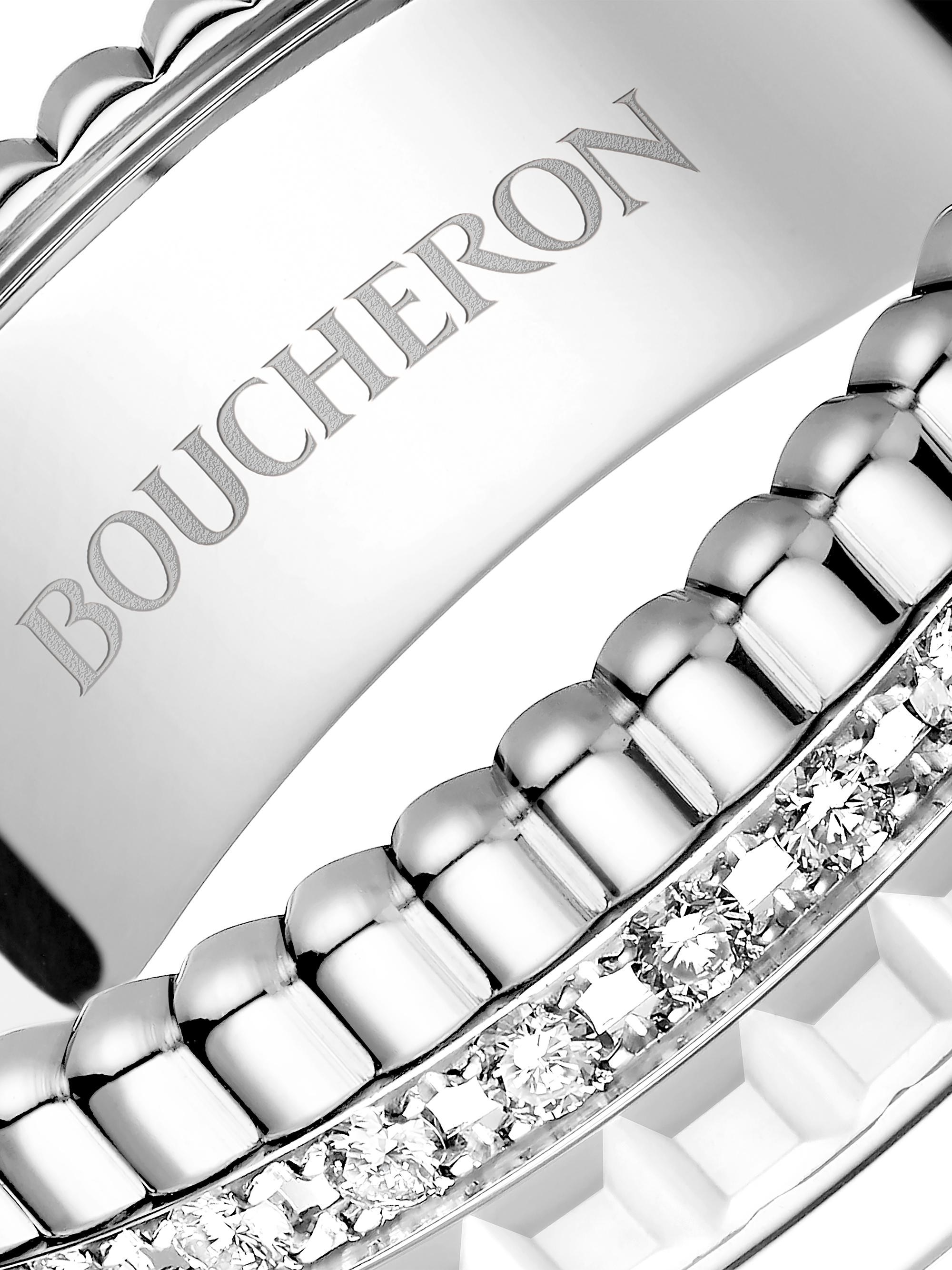 Boucheron Quatre White Edition 18K White Gold, HyCeram & 0.26 TCW