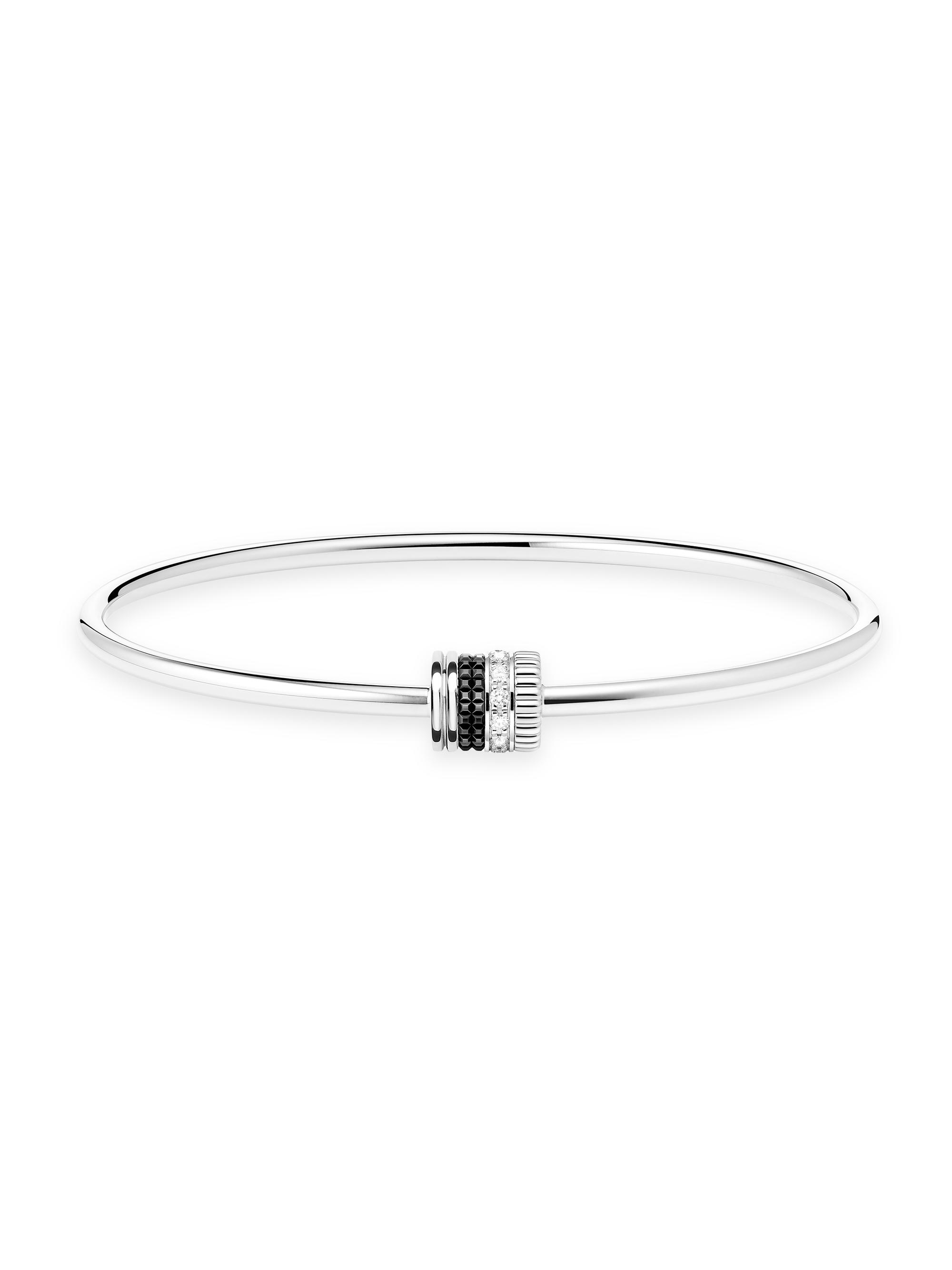 Boucheron Women's Unisex Quatre Black Edition 18K White Gold & 0.13 TCW Diamond & PVD Bangle - White Gold