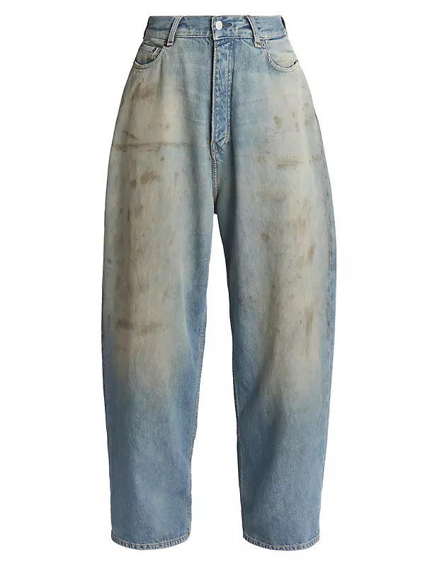 Shop Acne Studios Penicillin Distressed High-Rise Loose-Leg Jeans
