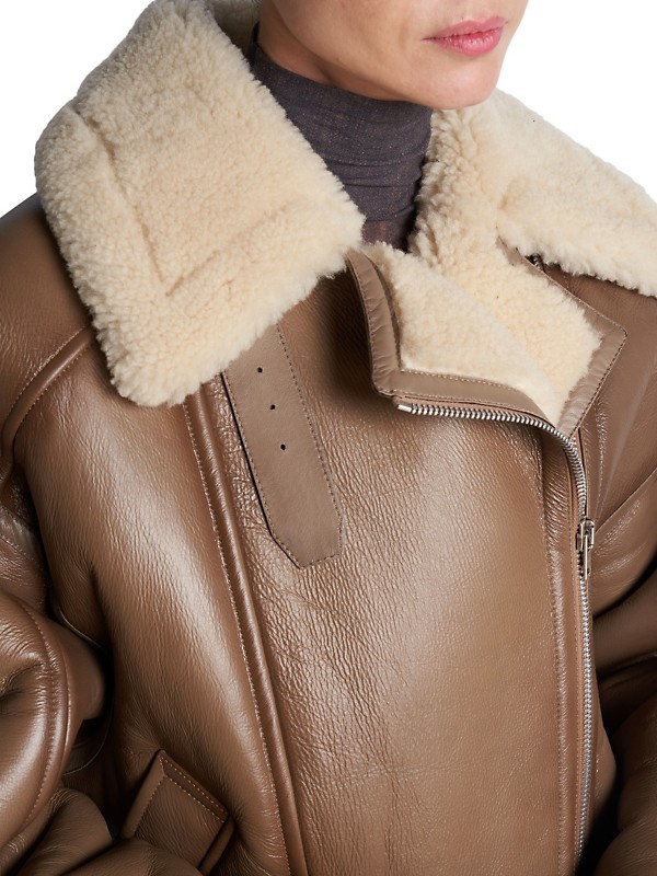 Shop Acne Studios Lamb Shearling & Calf Leather Jacket Shop Acne Studios Lamb Shearling & Calf Leather Jacket