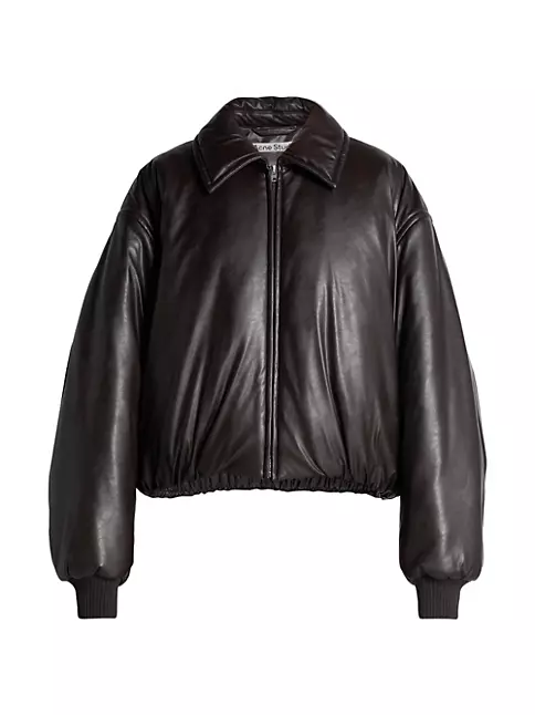 Acne Studios Black Leather Mock Jacket