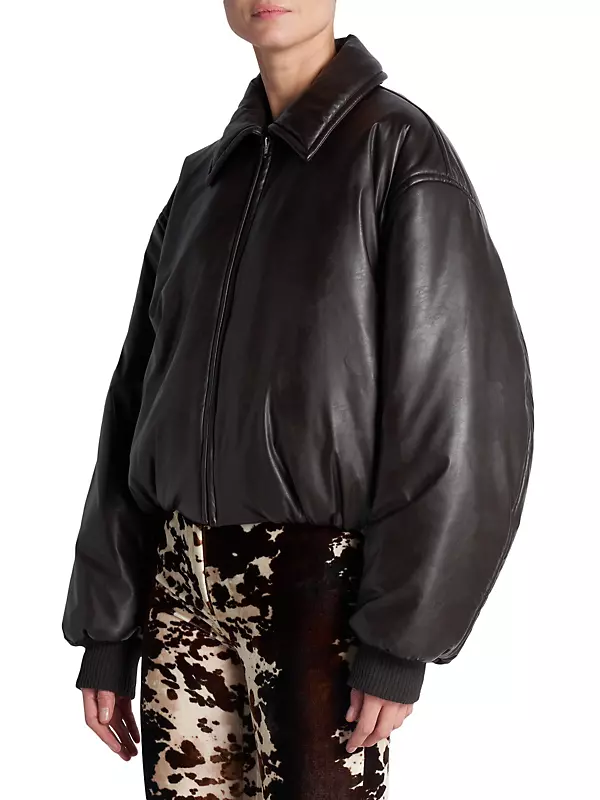 Draped silk-satin bomber jacket