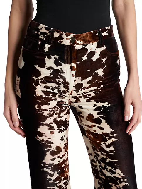Cozy Brown faux fur Pants with LV inspired Monograms print