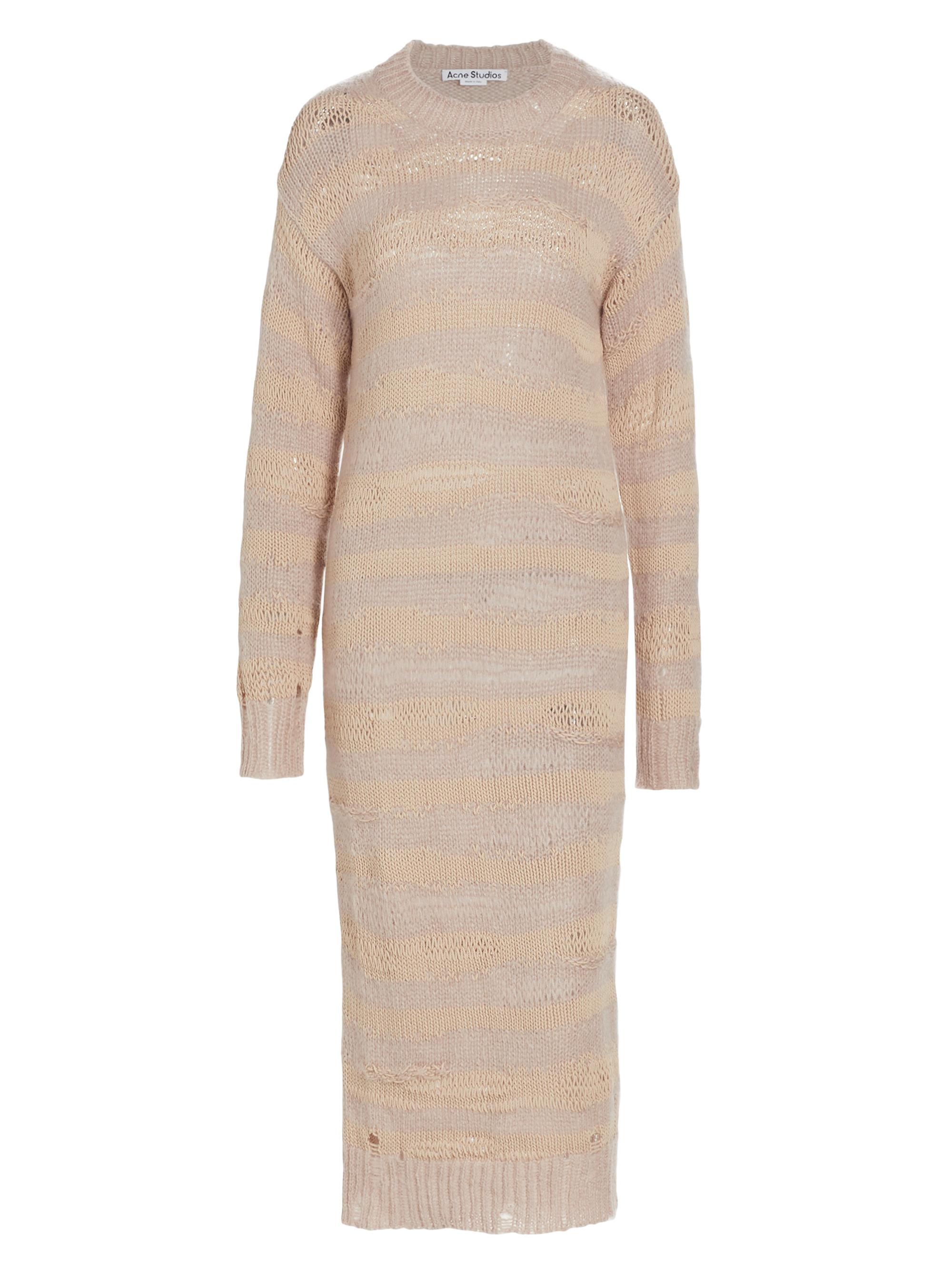 Acne Studios Women's Kermelina Striped Midi-Dress - Warm Beige Champagne Beige