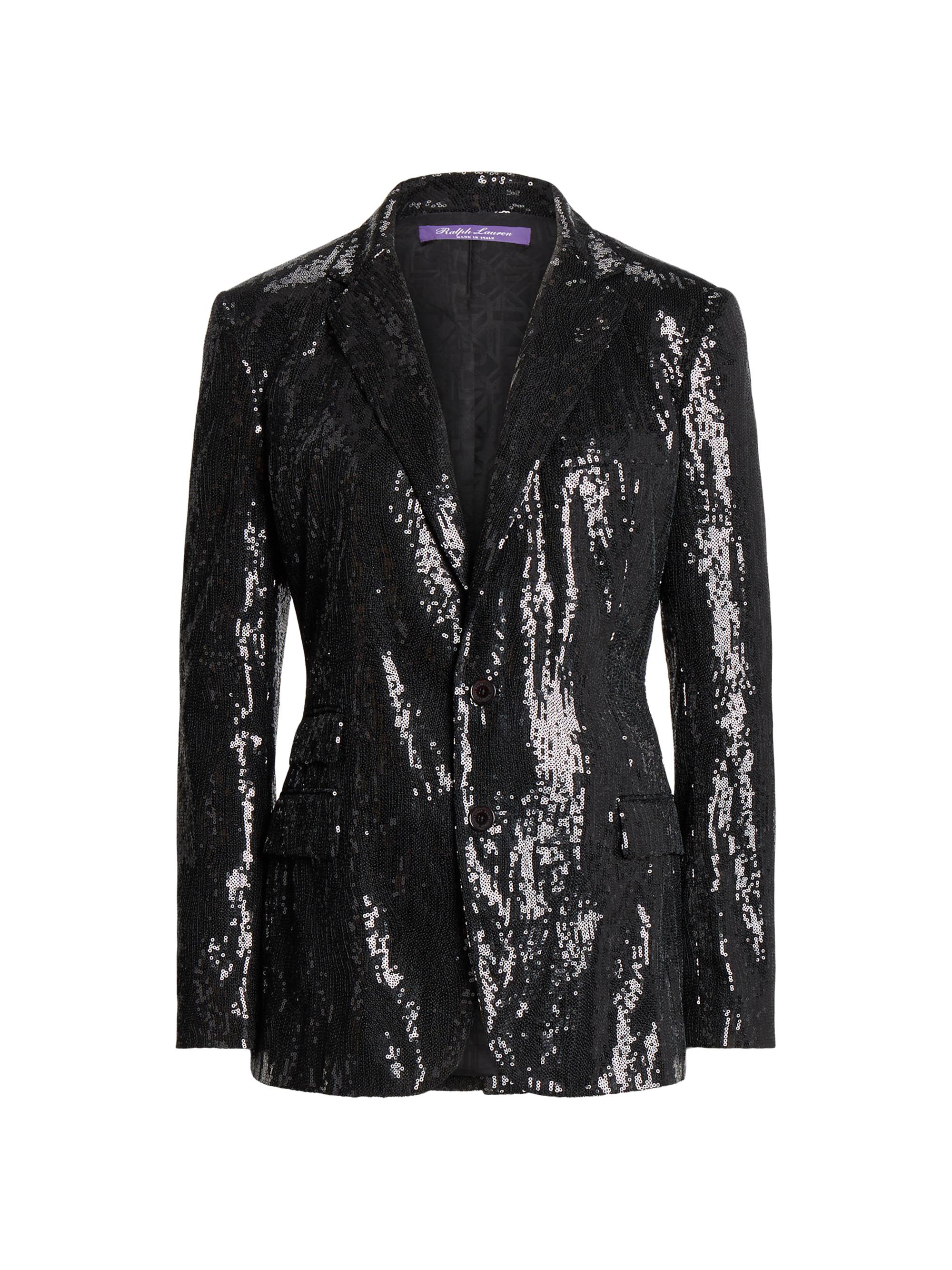 Ralph Lauren Collection Women's Single-Breasted Sequin Blazer - Black