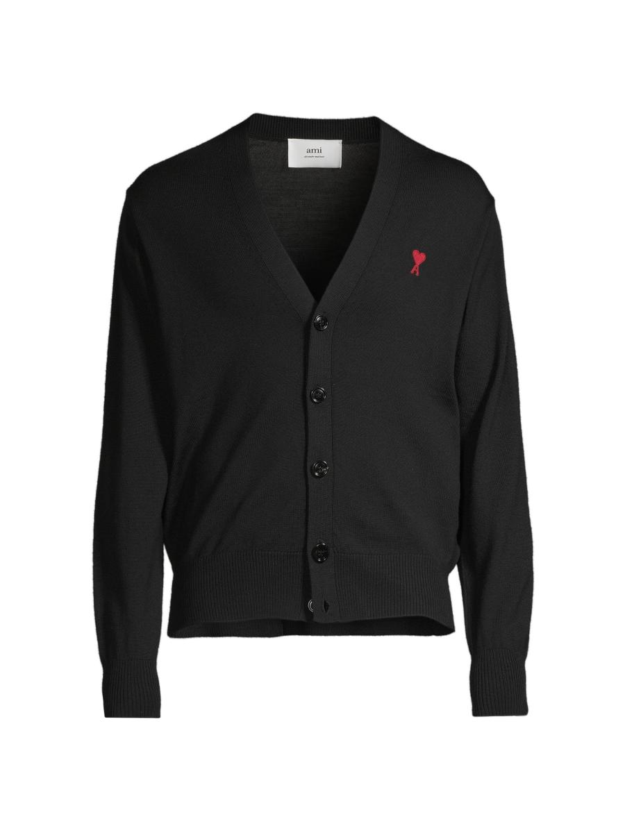 AMI Paris Ami De Coeur Wool Cardigan | Saks Fifth Avenue