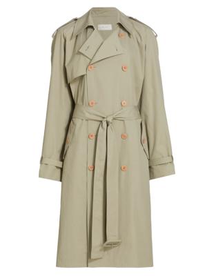 The Row wool-silk trench coat - Black