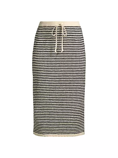 Houndstooth Twill Skirt in Black/white - Women, Technical