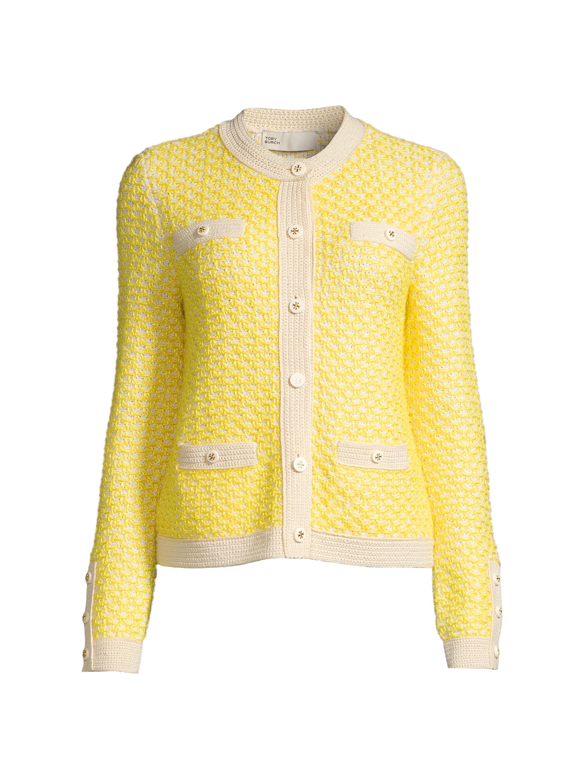Tory Burch Kendra Linen Tweed Cardigan | Saks Fifth Avenue
