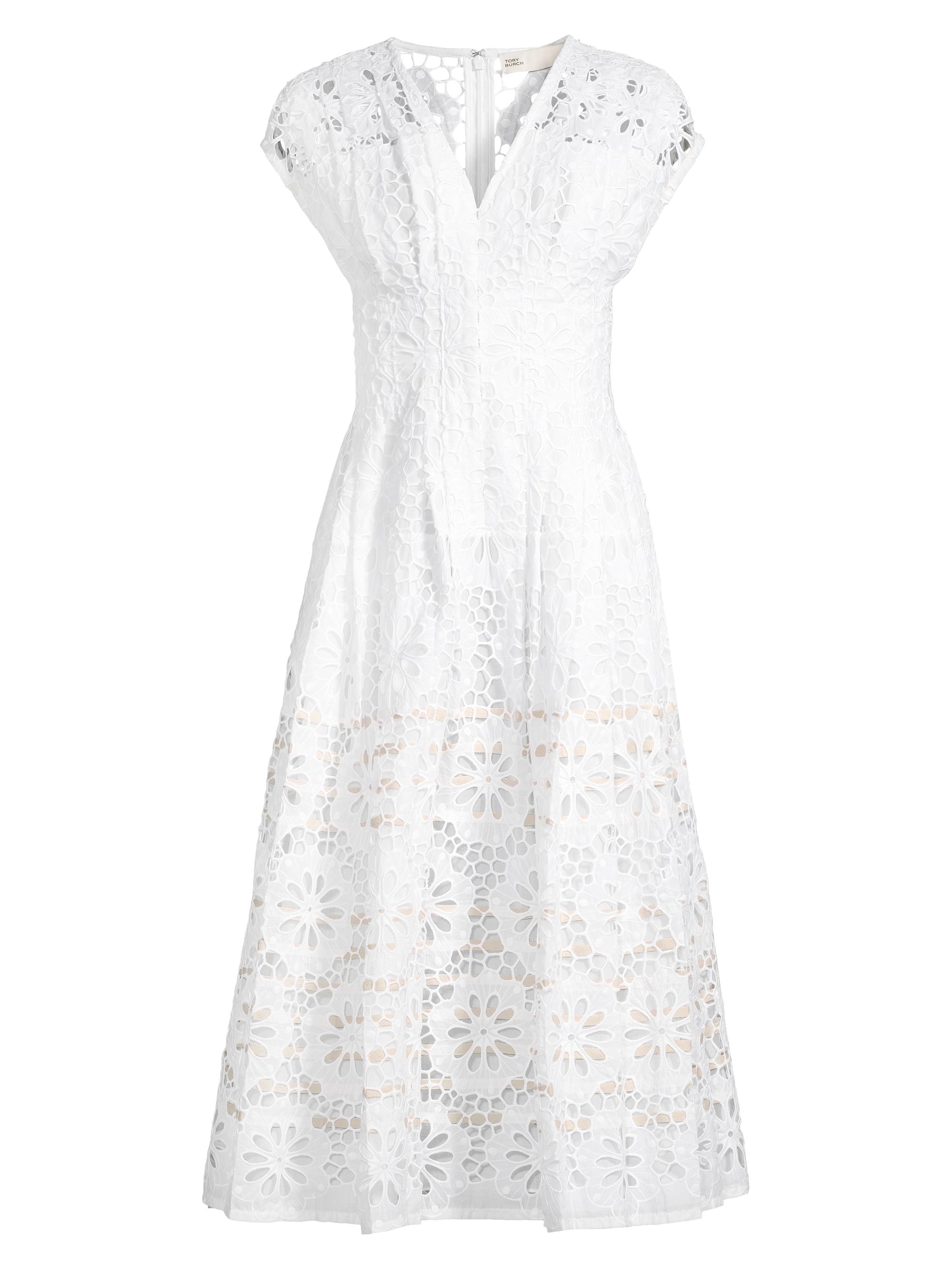 Tory Burch Claire McCardell Lace Midi-Dress | Saks Fifth Avenue