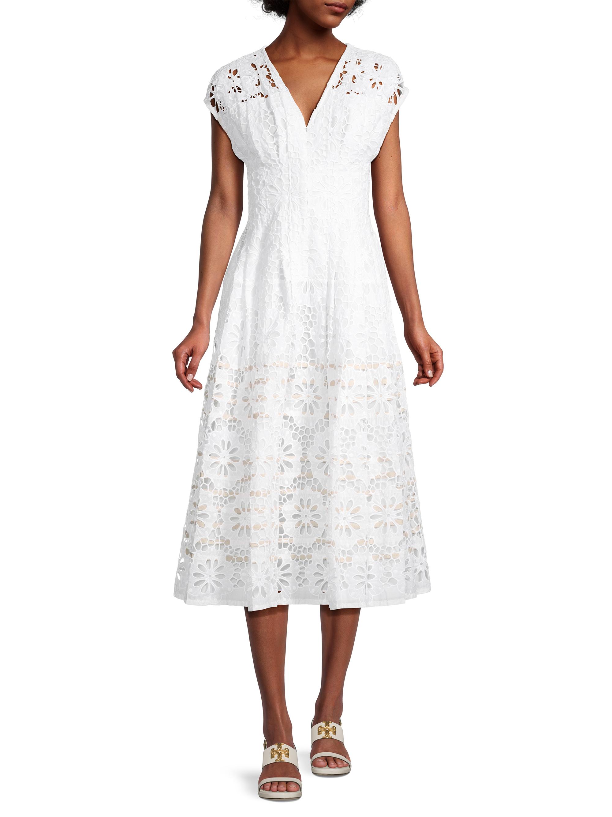 knee length dresses for ladies Adela Lace Midi Dress Xs main image 1