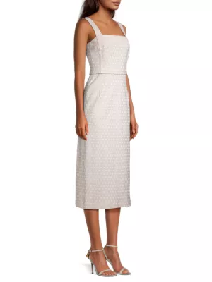 Shop Tory Burch Geometric Linen-Blend Sheath Dress | Saks Fifth Avenue