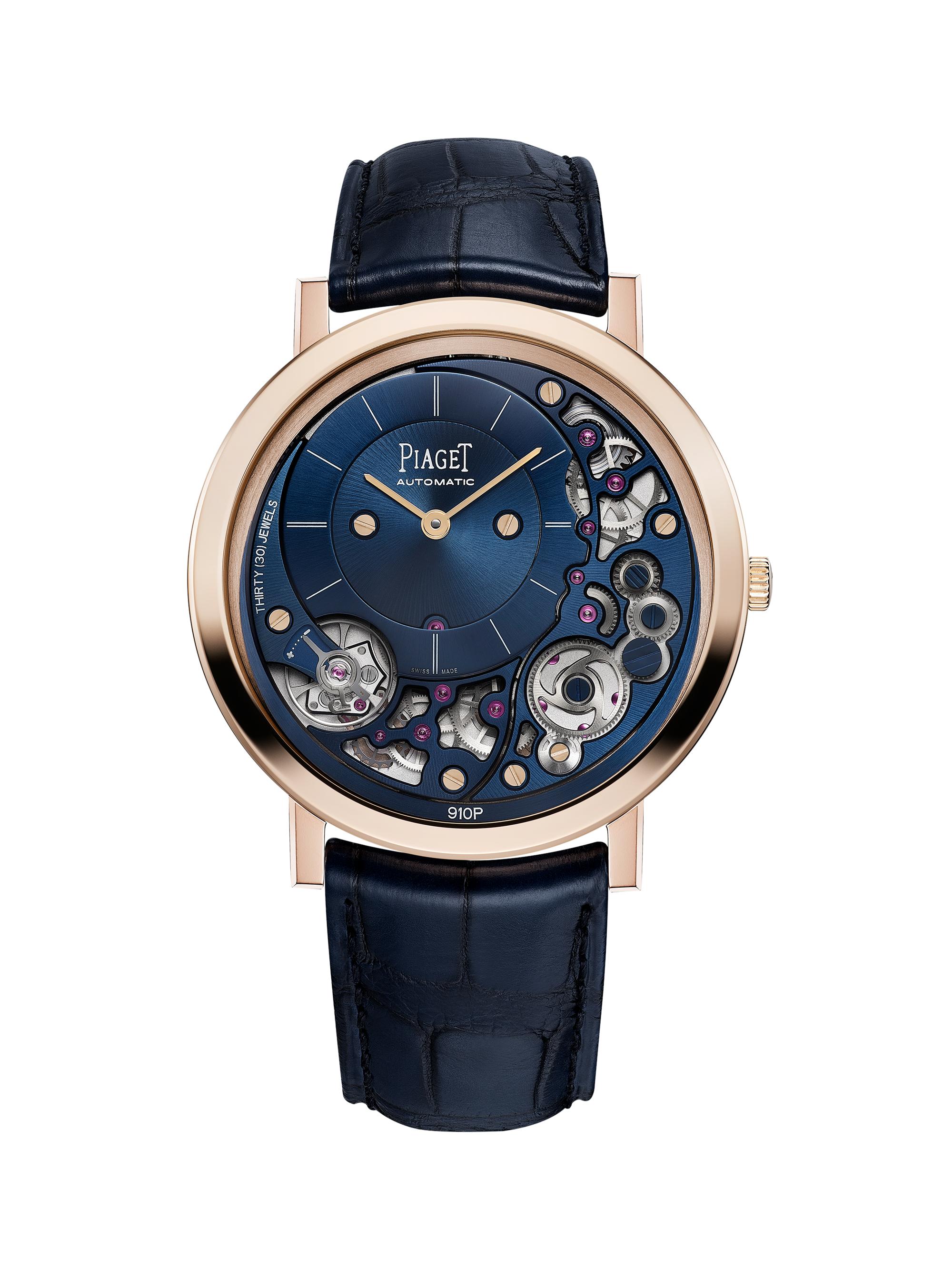 Piaget Men's Altiplano Ultimate Concept 18K Rose Gold & Alligator Leather Strap Watch/43MM - Blue