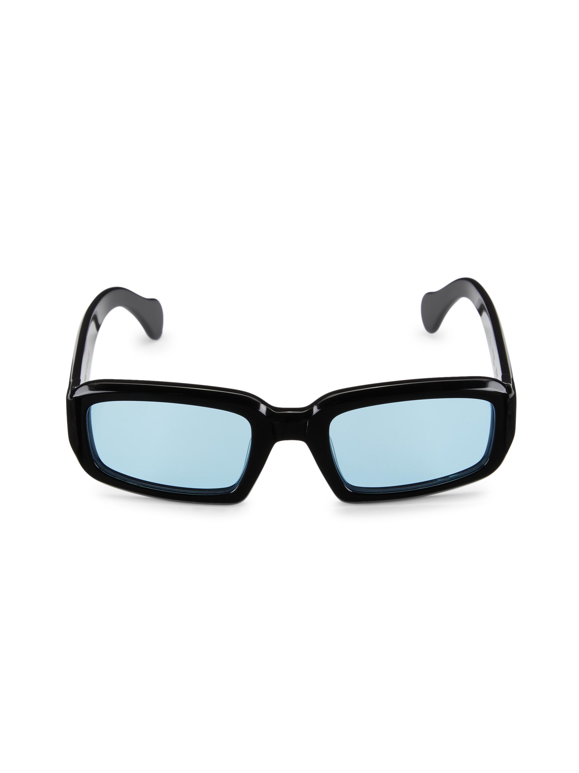Port Tanger Men's Mektoub 53MM Rectangular Sunglasses - Black Blue