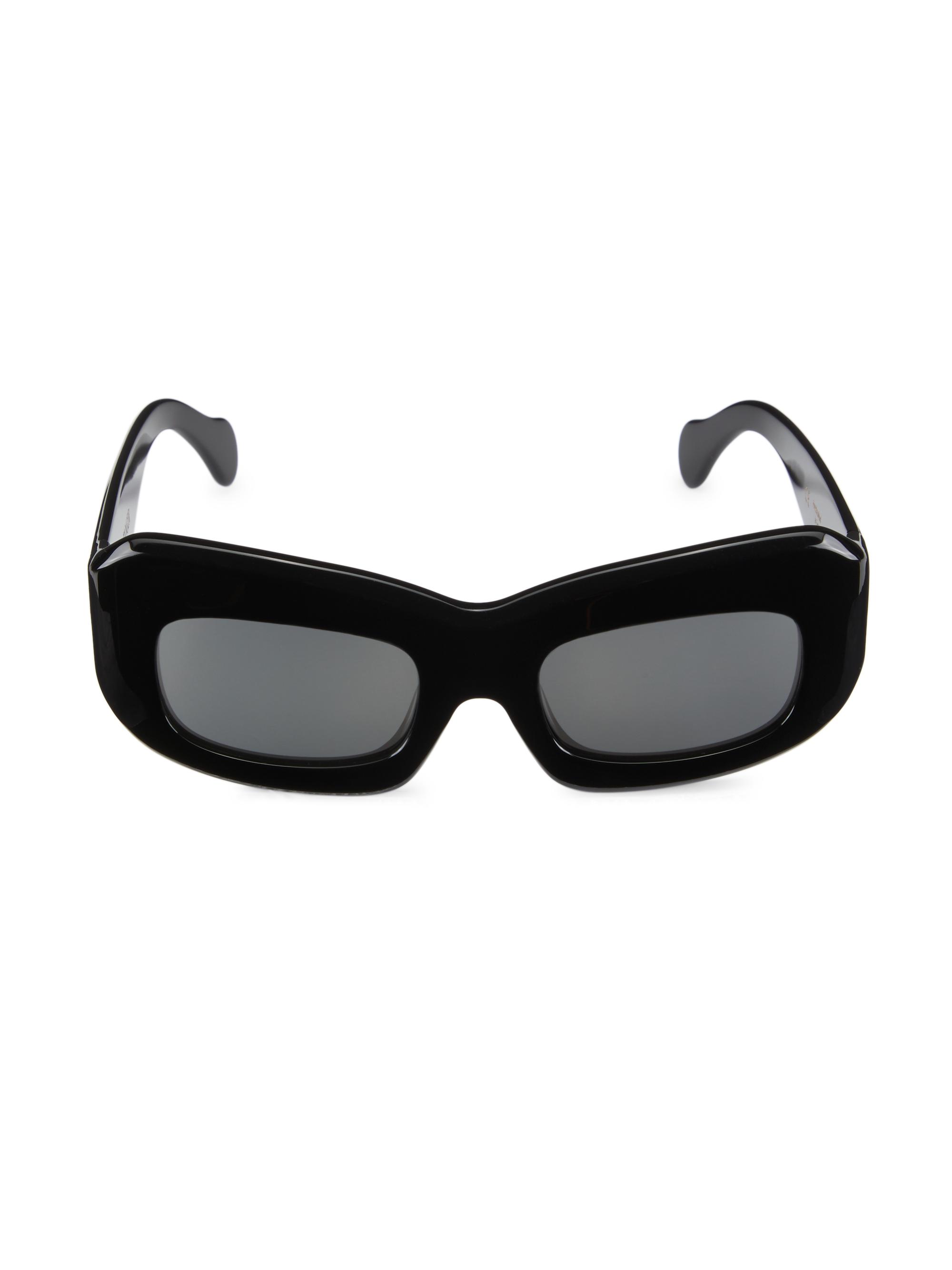 Port Tanger Men's Baraka 57MM Rectangular Sunglasses - Black