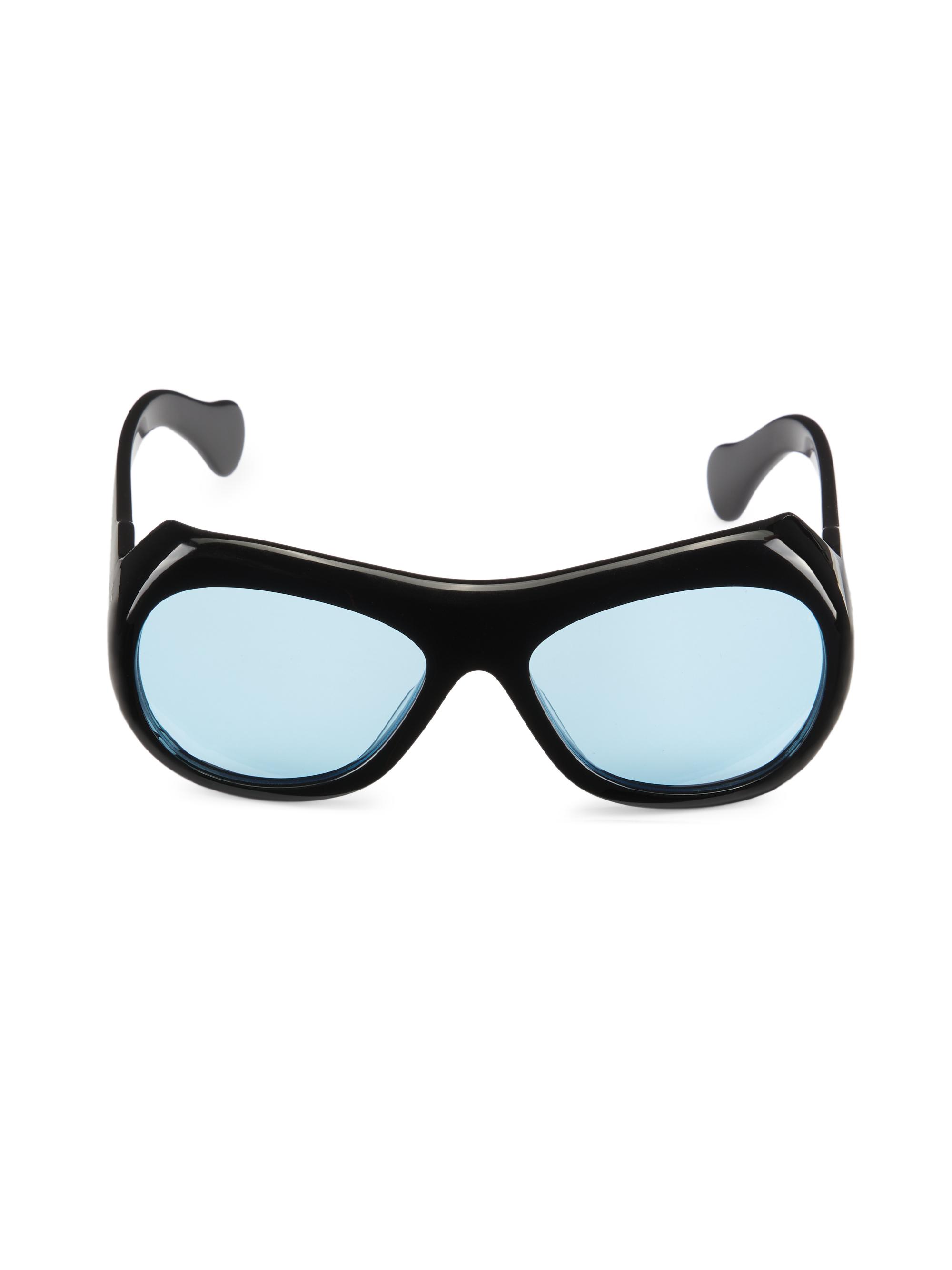 Port Tanger Men's Soledad 50MM Sunglasses - Black Acetate Rif Blue
