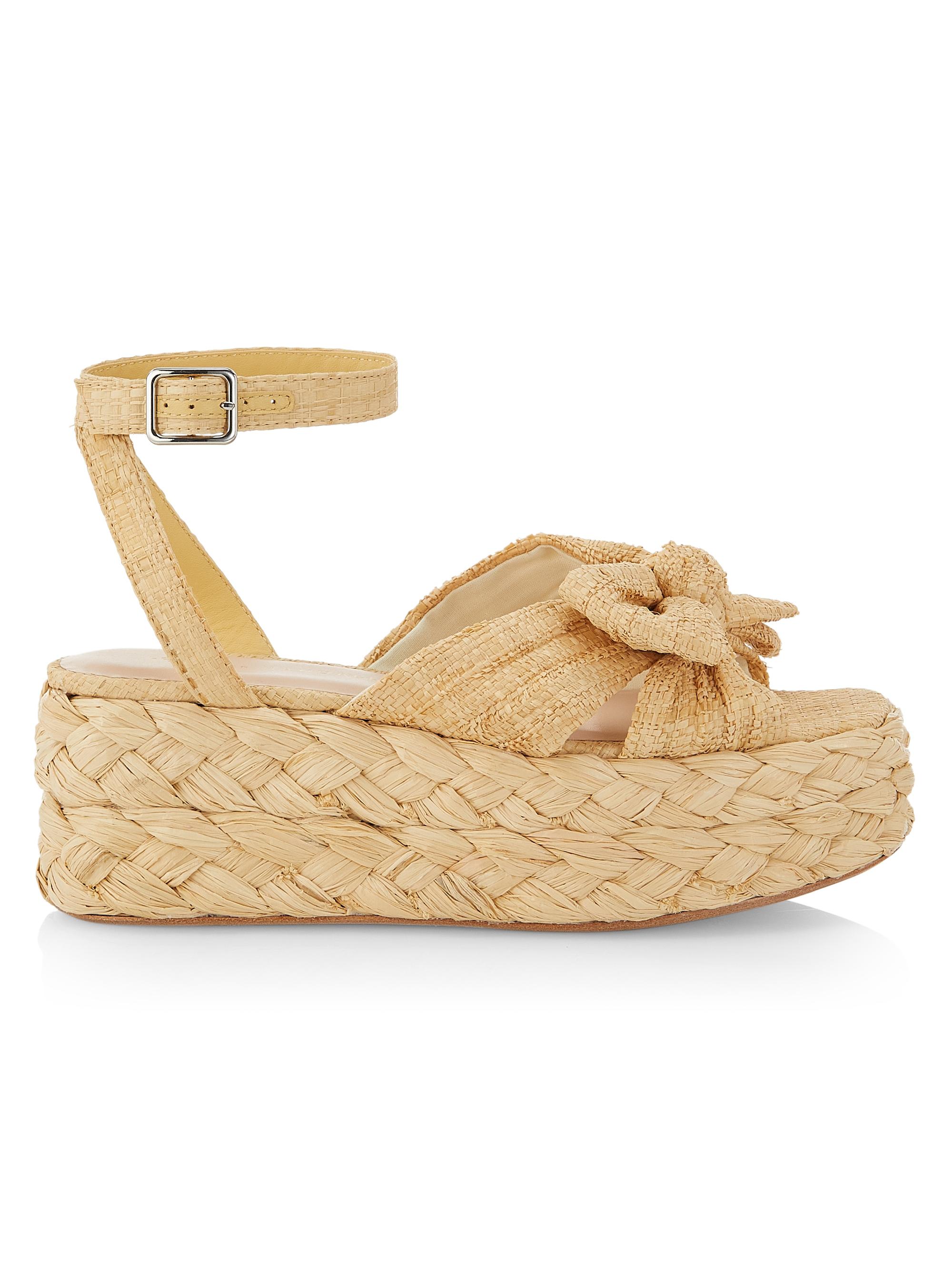 Loeffler Randall Women's Gaby Raffia Bow Espadrilles - Natural