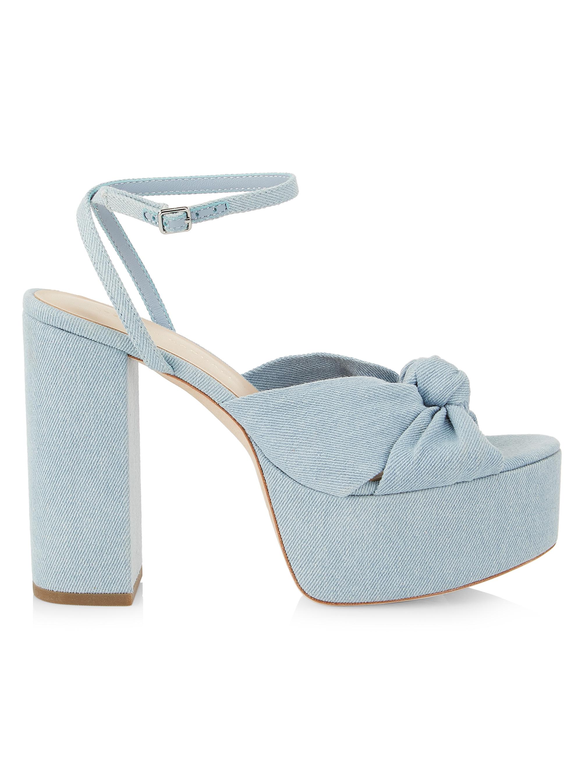 Loeffler Randall Women's Roz 120MM Knot Platform Sandals - Light Denim