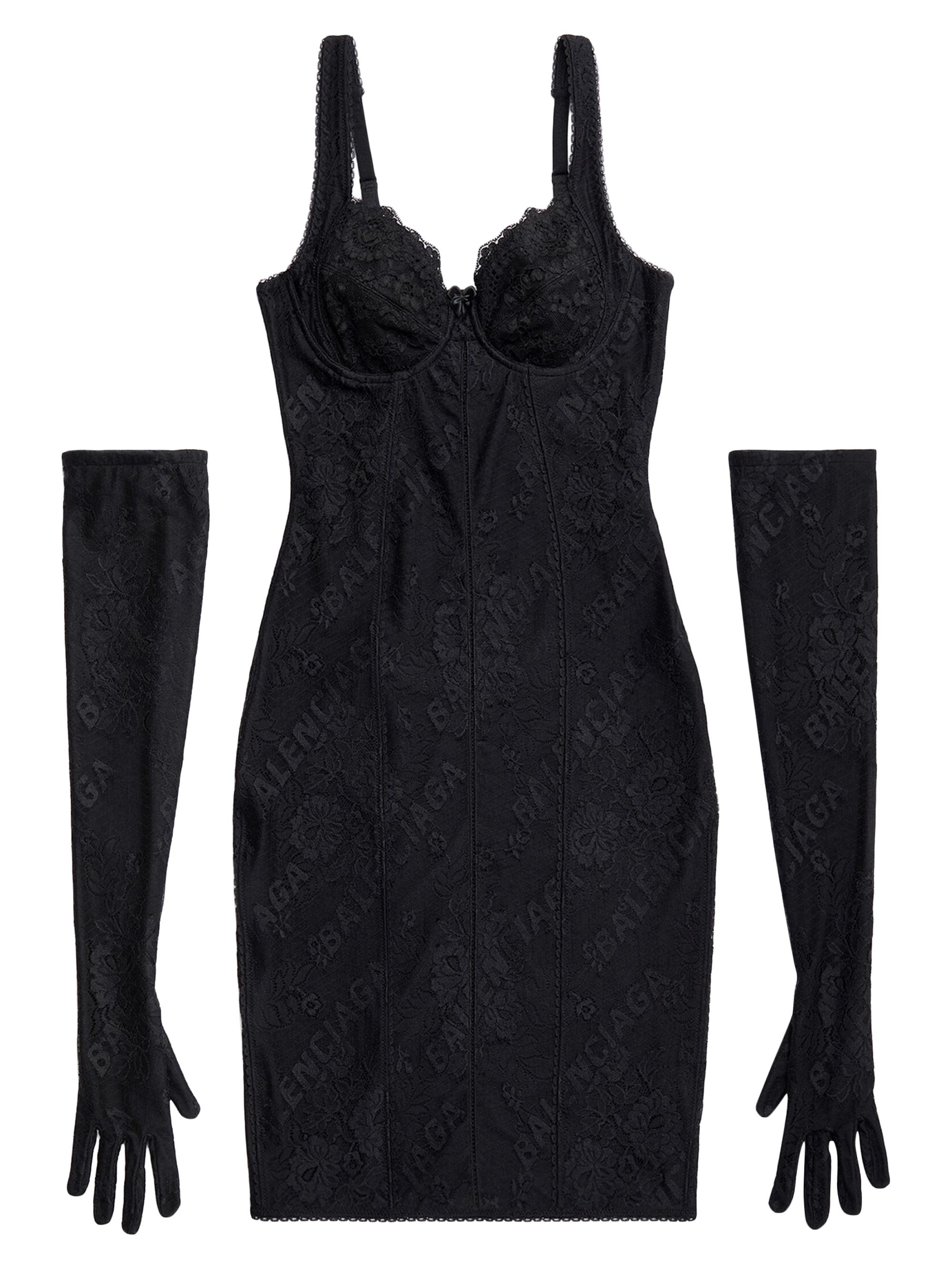 Balenciaga Women's Allover Logo Dress - Black