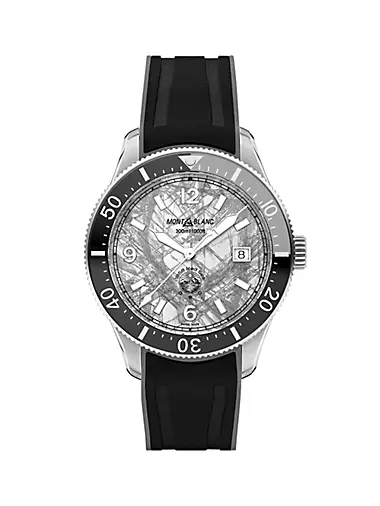 1858 Iced Sea Stainless Steel & Rubber Watch/41MM