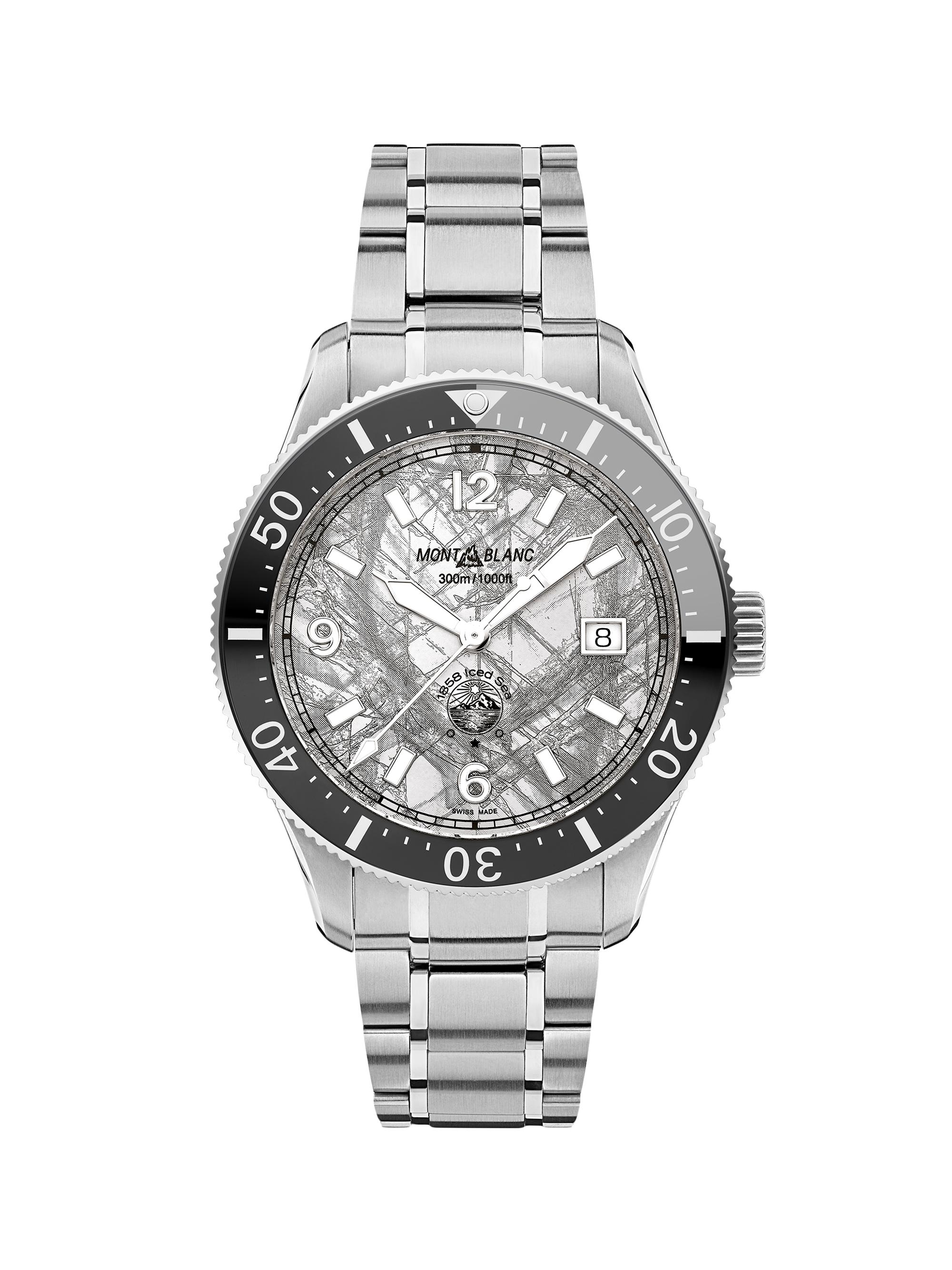 Montblanc Men's  1858 Iced Sea Stainless Steel Bracelet Watch/41MM - Silver