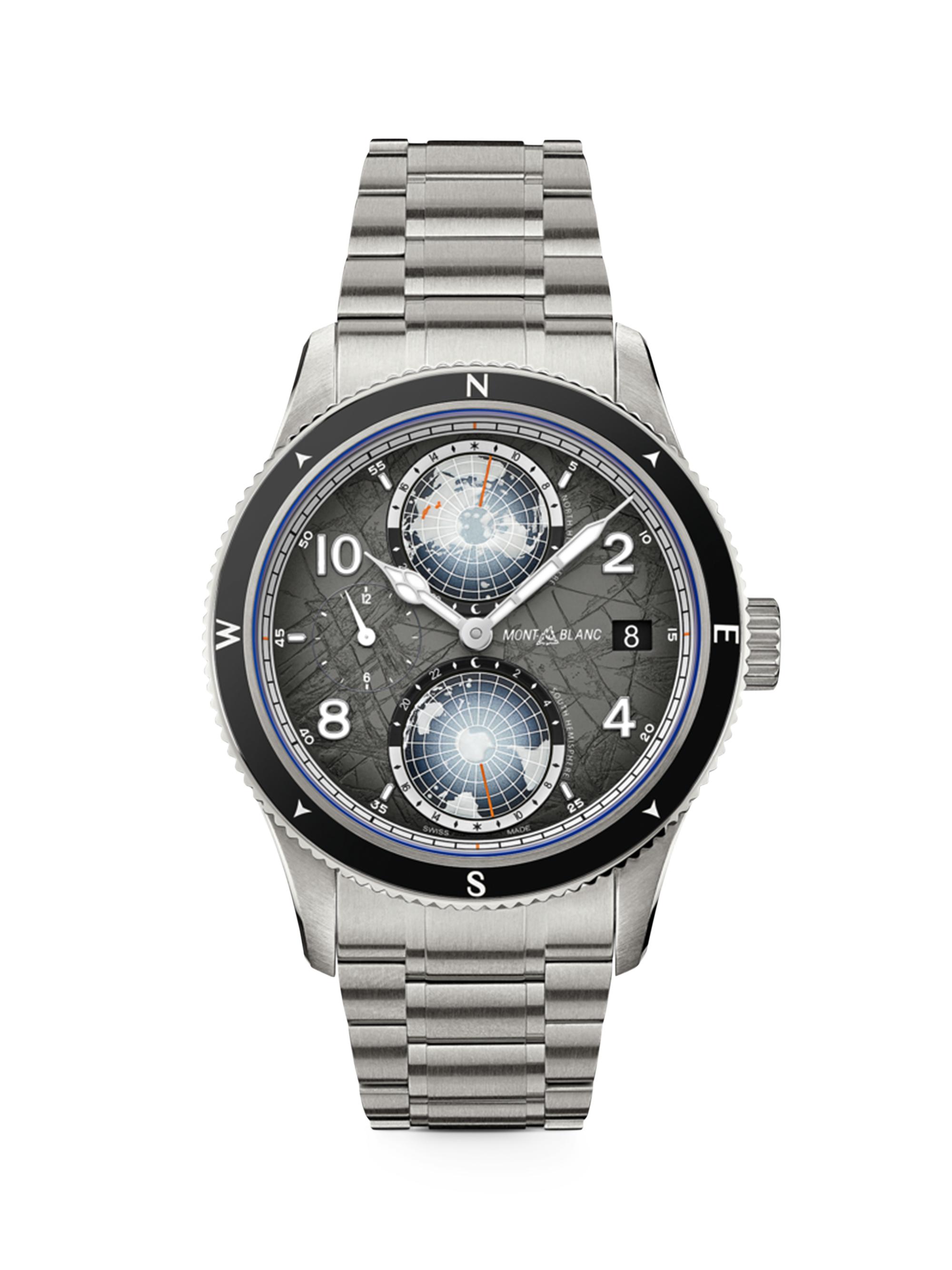 Montblanc Men's  1858 Geosphere Zero-Oxygen Titanium & Stainless Steel Bracelet Watch/42MM - Silver