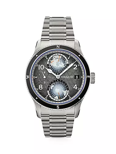 Montblanc 1858 Geosphere Zero-Oxygen Titanium & Stainless Steel Bracelet Watch/42MM