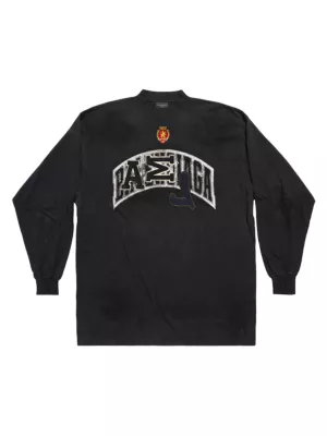 Balenciaga Skater Long Sleeve Tshirt Oversized - Black