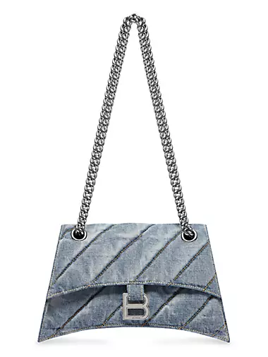 Crush Small Chain Bag Quilted Denim