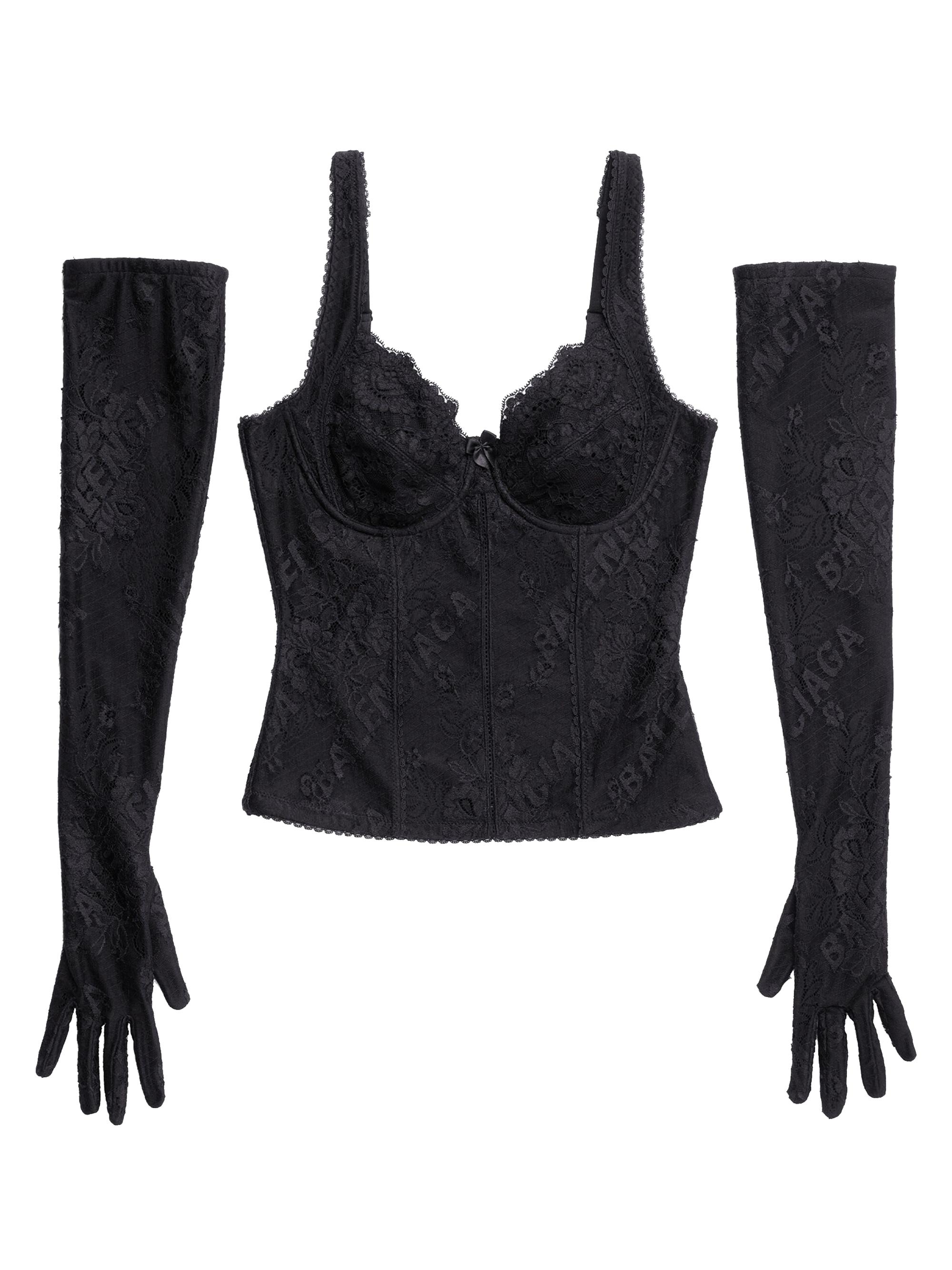 Balenciaga Women's Allover Logo Top - Black