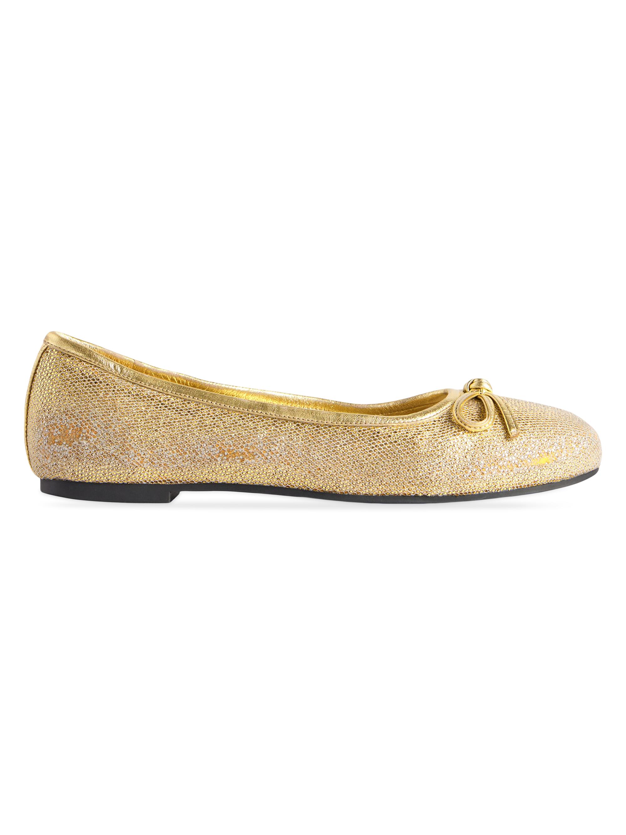 Balenciaga Women's Leopold Ballerinas - Gold