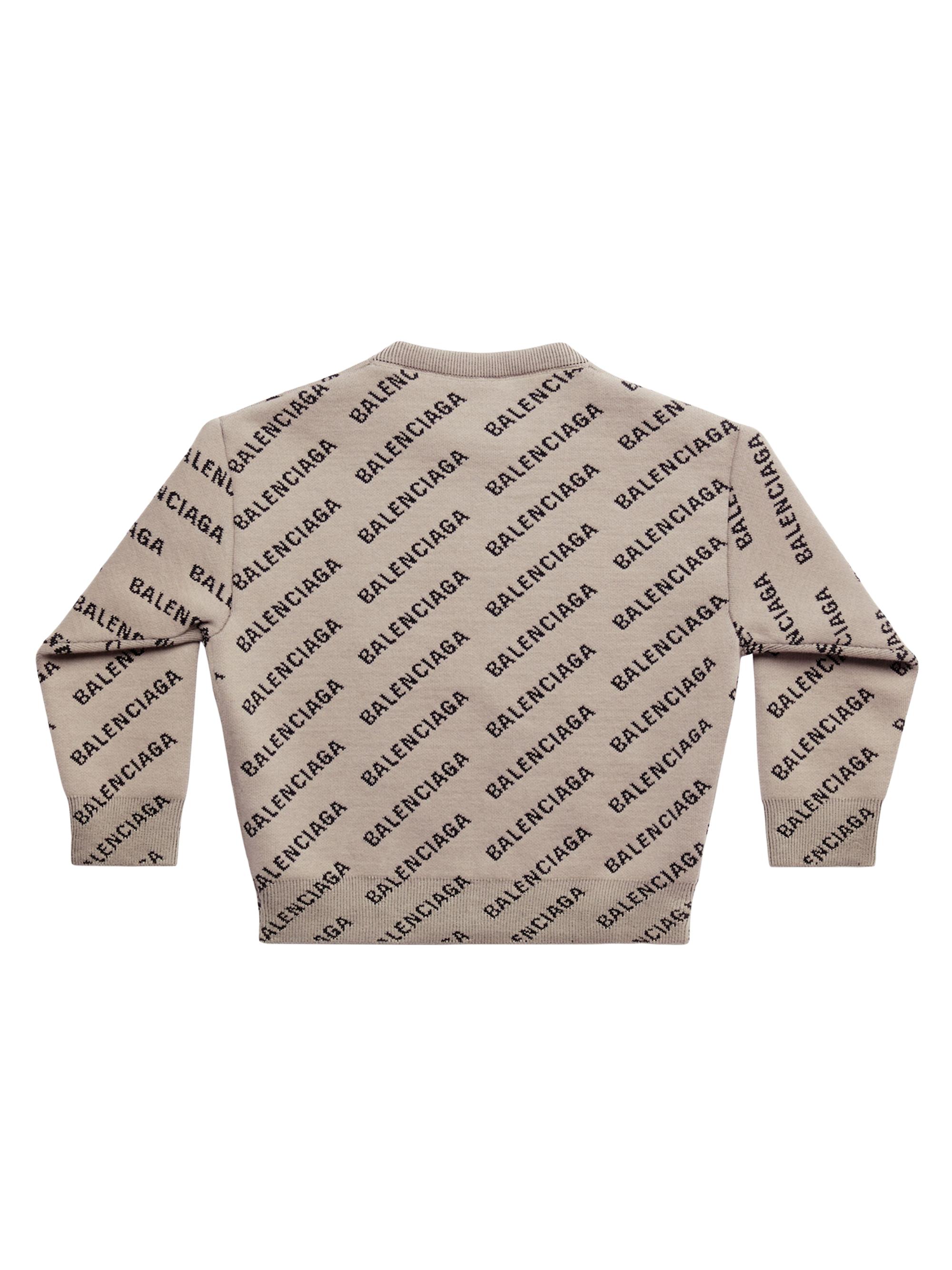 BALENCIAGA ロゴ入りニット Mサイズ ベージュ Balenciaga Little Kid's & Kid's Mini Allover Logo Sweater | Saks