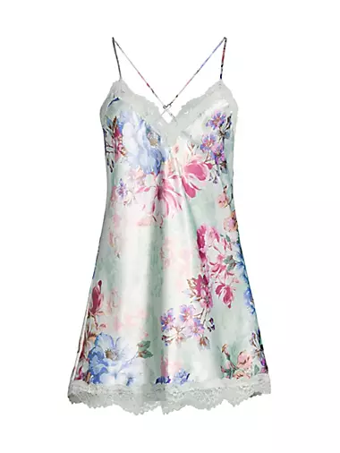 Madelyn Floral Satin & Lace Chemise