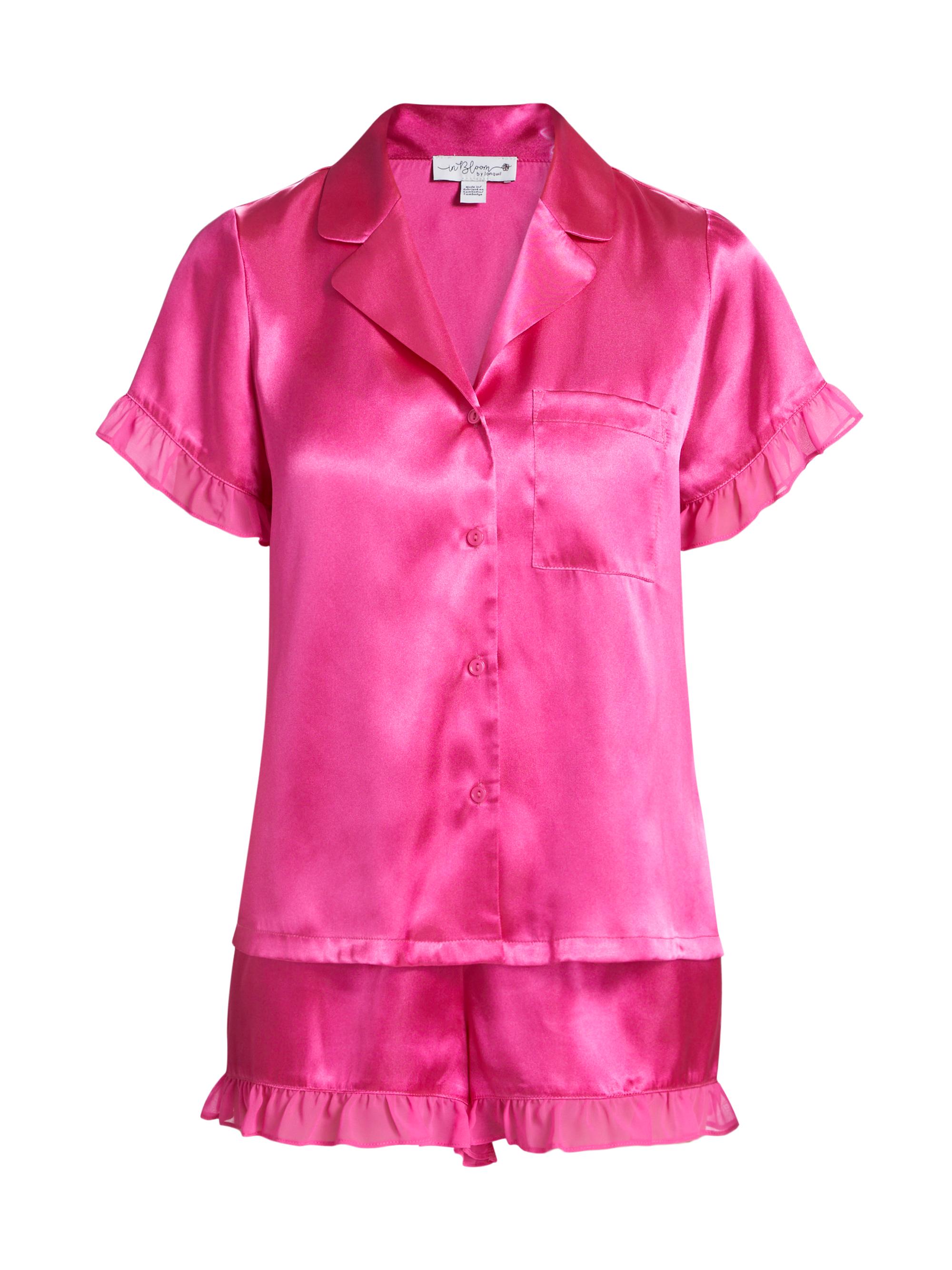 In Bloom Women's Alice Short Satin Pajamas - Hot Pink