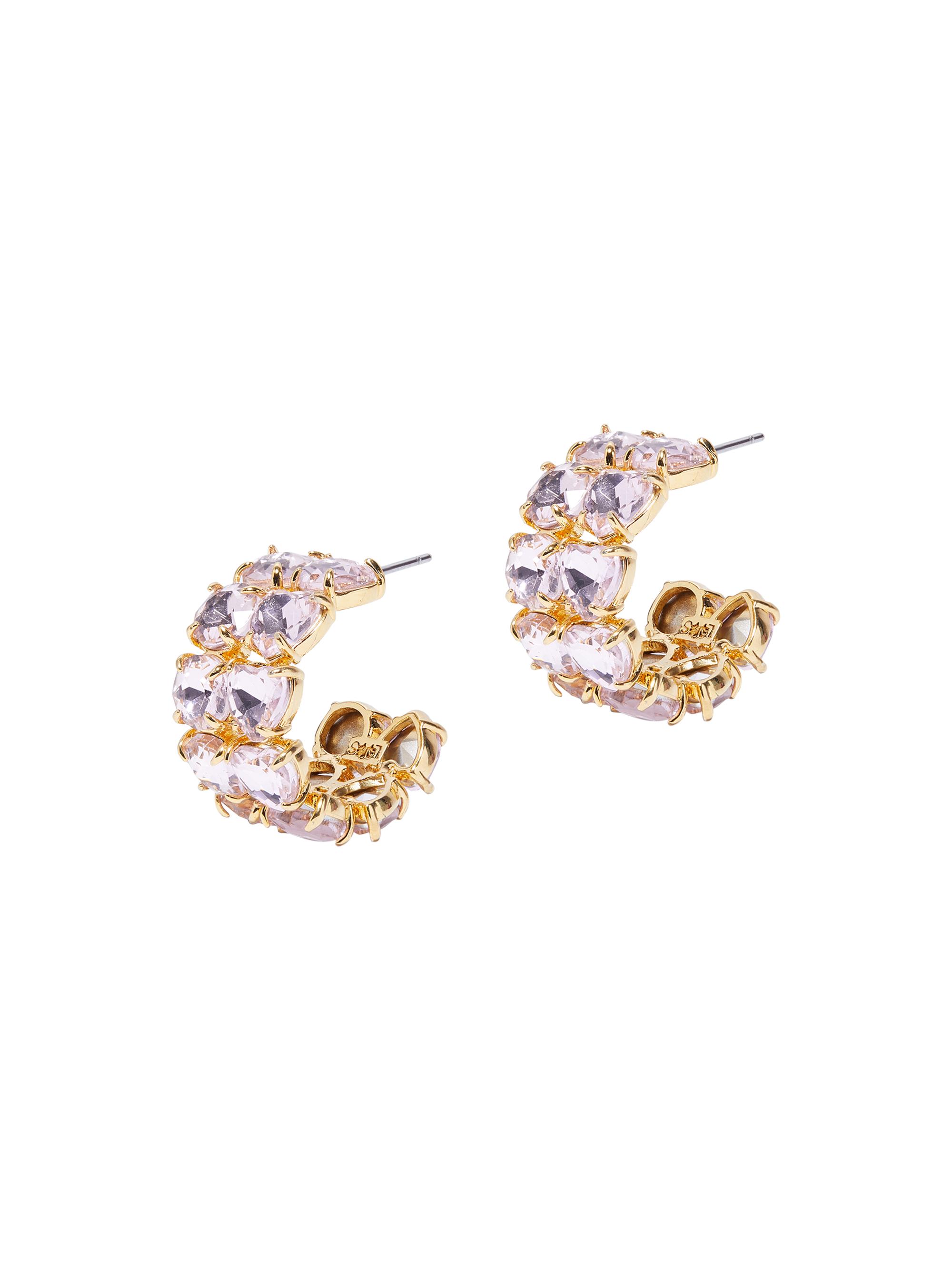Lele Sadoughi Women's Goldtone & Heart Crystal Hoop Earrings - Crystal
