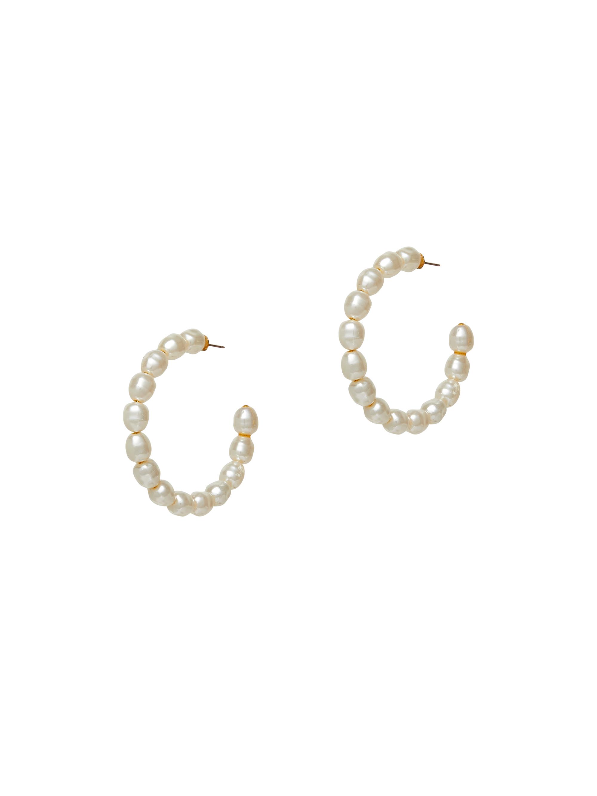 Lele Sadoughi Women's Stardust Acrylic Faux Pearl Hoop Earrings - Pearl