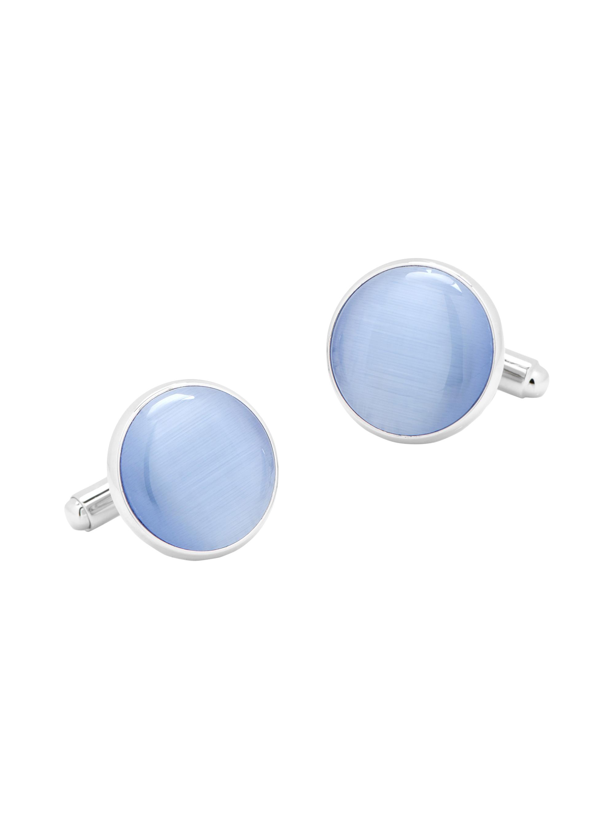 Cufflinks, Inc. Men's Sterling Silver & Blue Catseye Cufflinks - Blue
