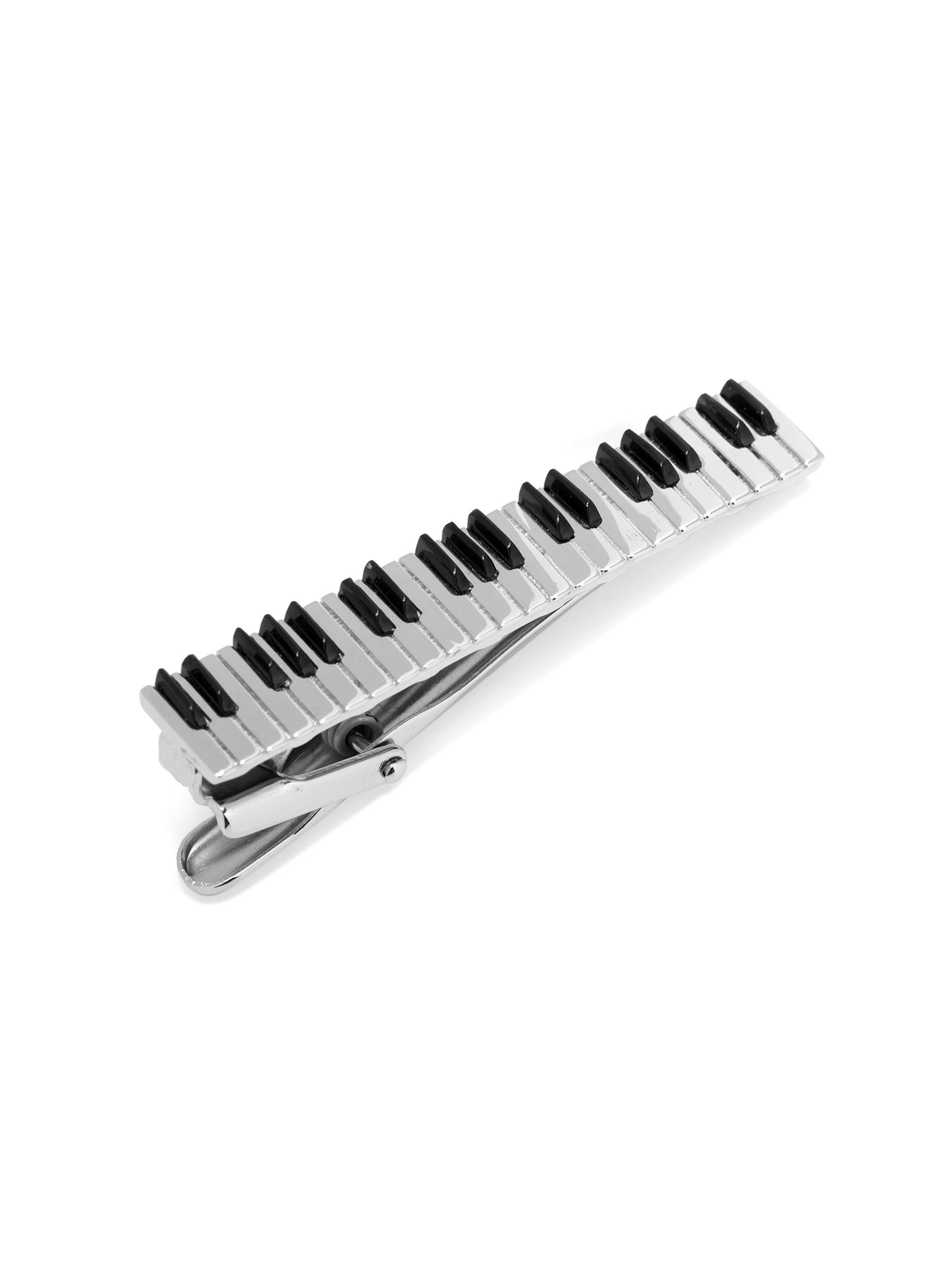 Cufflinks, Inc. Men's Piano Keys Metal Tie Clip - Silver