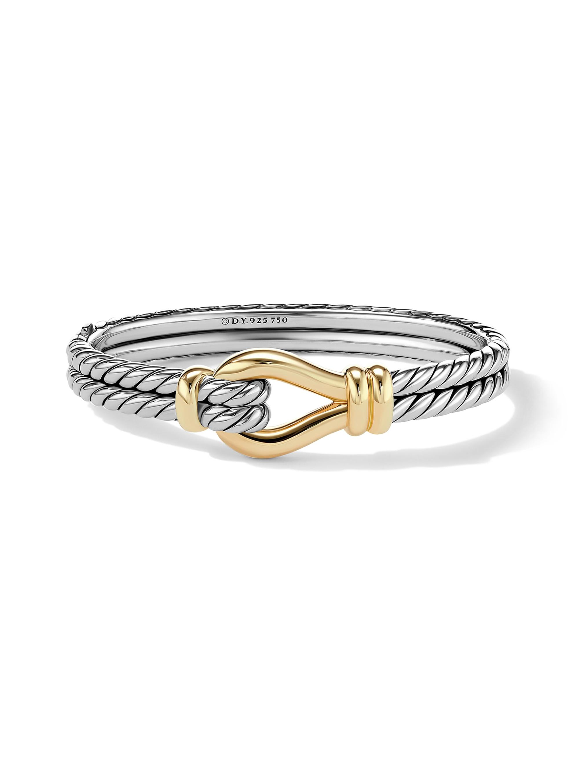 David Yurman Women's Thoroughbred Loop Bracelet With 18K Yellow Gold - Silver