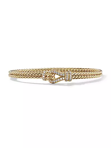 Thoroughbred Loop Bracelet In 18K Yellow Gold With 0.27 TCW Pavé Diamonds