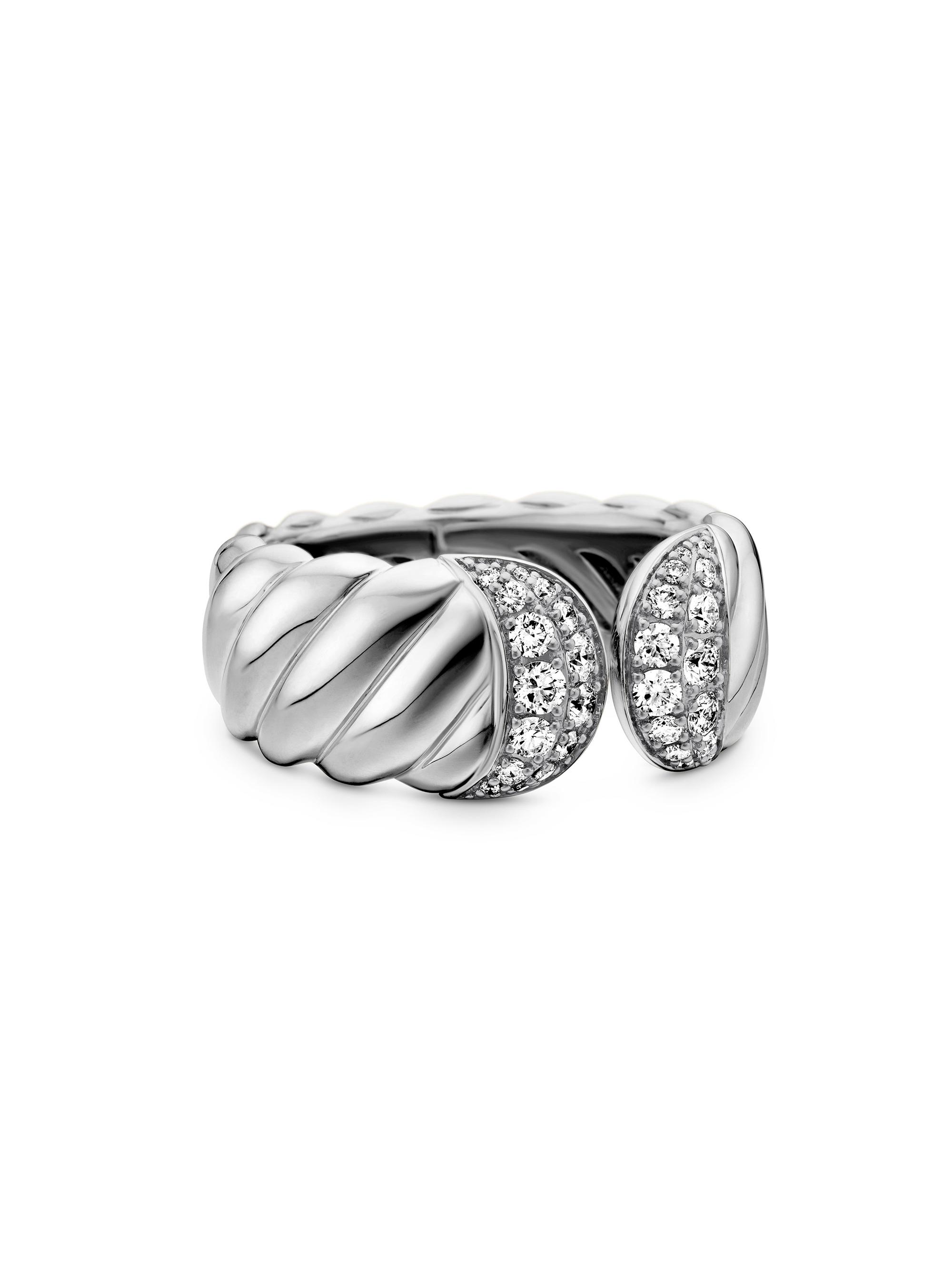 David Yurman Sculpted Cable Ring With Diamonds Saks Fifth