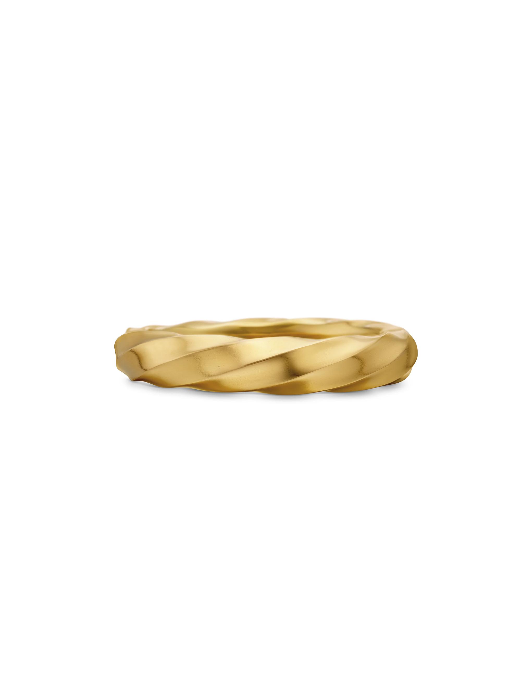 David Yurman Women's Cable Edge Band Ring in 18K Yellow Gold, 4mm